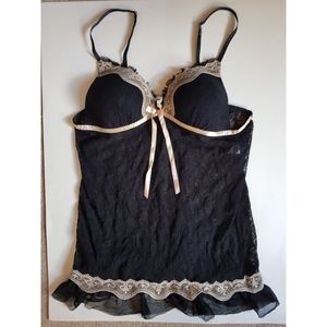 Linea Donatella Black Lace Babydoll Slip